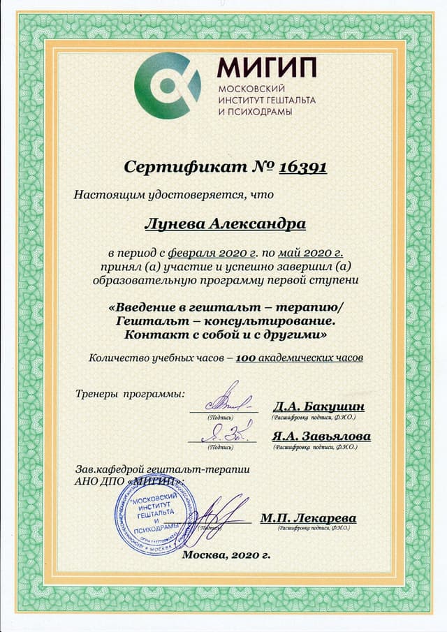 Сертификат 2